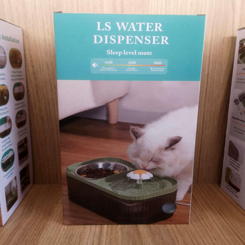 Comedero y bebedero para mascotas con fuente.