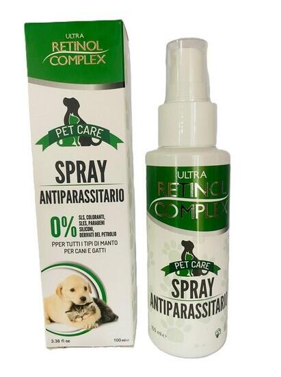 Spray antiparasitário para animais de estimação 100ml – Complexo de retinol